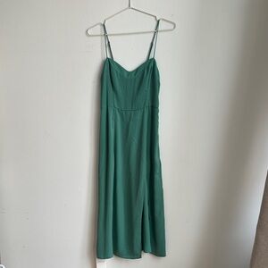 Abercrombie & Fitch Teal Green Spaghetti Strap Midi Dress